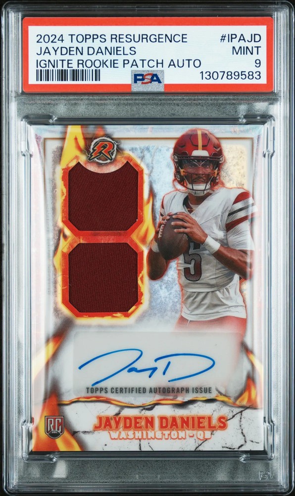 2024 Topps Resurgence Ignite RC Rookie Patch Auto Jayden Daniels #IPA-JD PSA 9