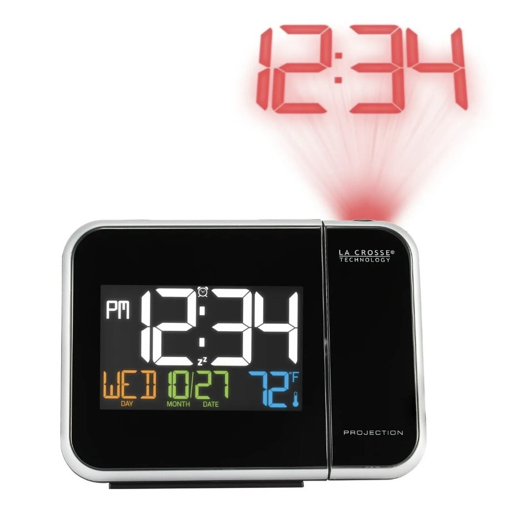 La Crosse W85923 Color Projection Alarm Clock with Indoor Temperature Display