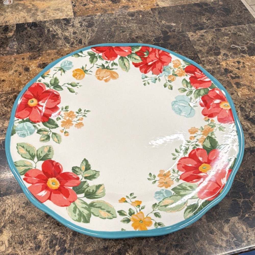The Pioneer Woman Stoneware Floral Dinner Plate Dishwasher Microwave Safe 10.5 …