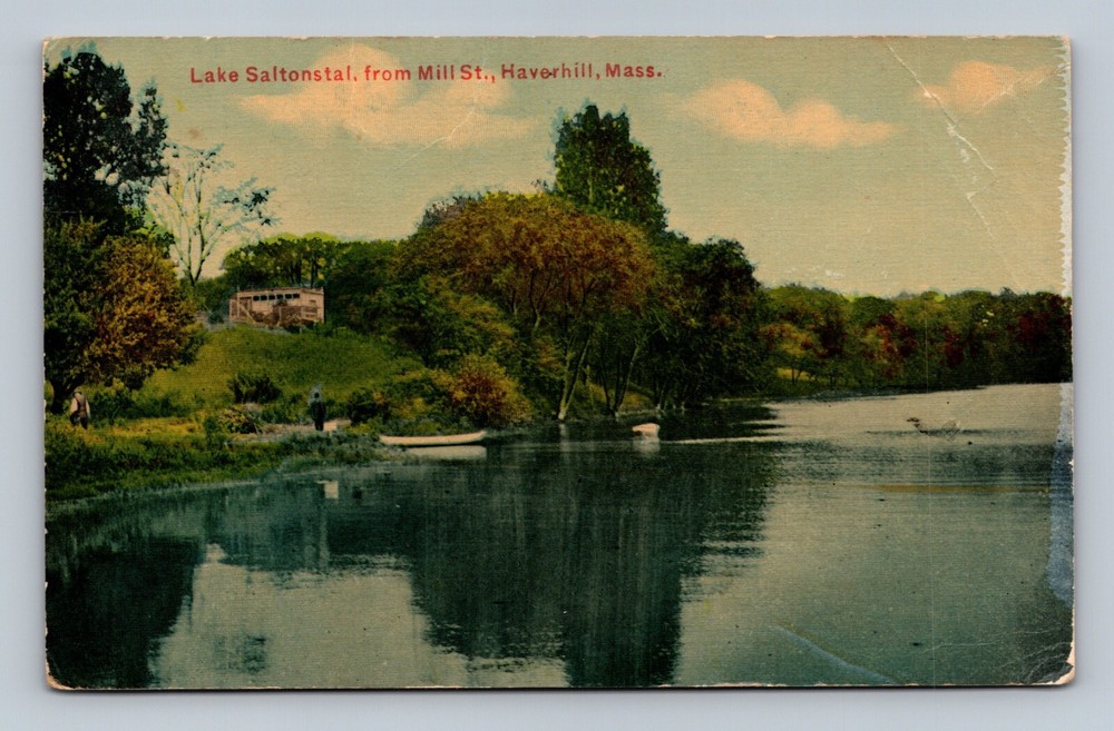 Postcard Lake Saltonstal Mill St. Haverhill Mass.