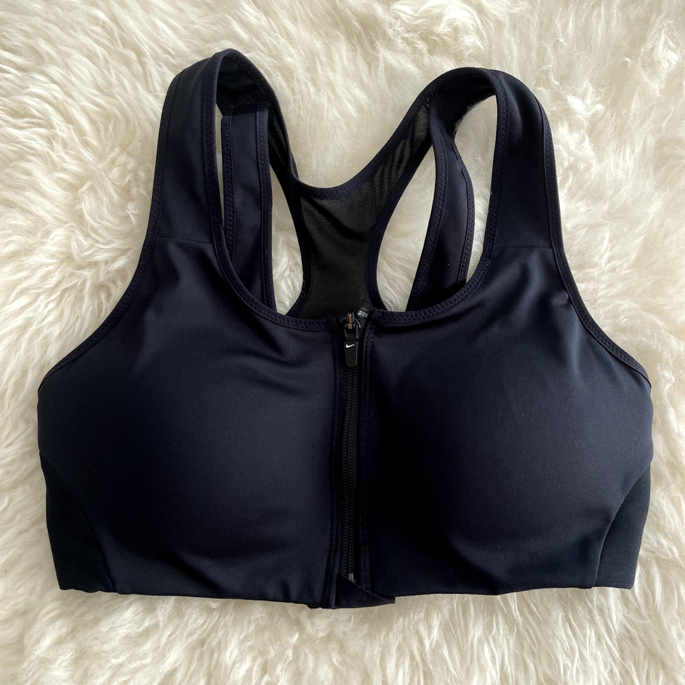 NIKE High Impact Support Zip Training Padded Racerback Sports Bra Size Medium