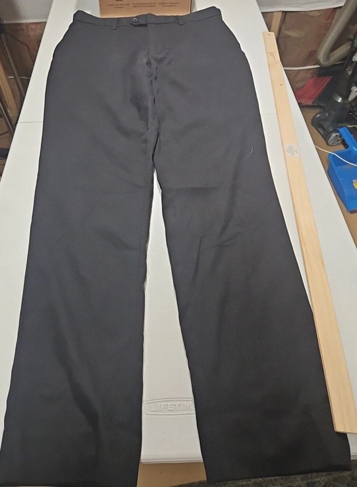Banana Republic Men's  Dress Pants 31/31  Black Woven Tailored Fit Zip Button