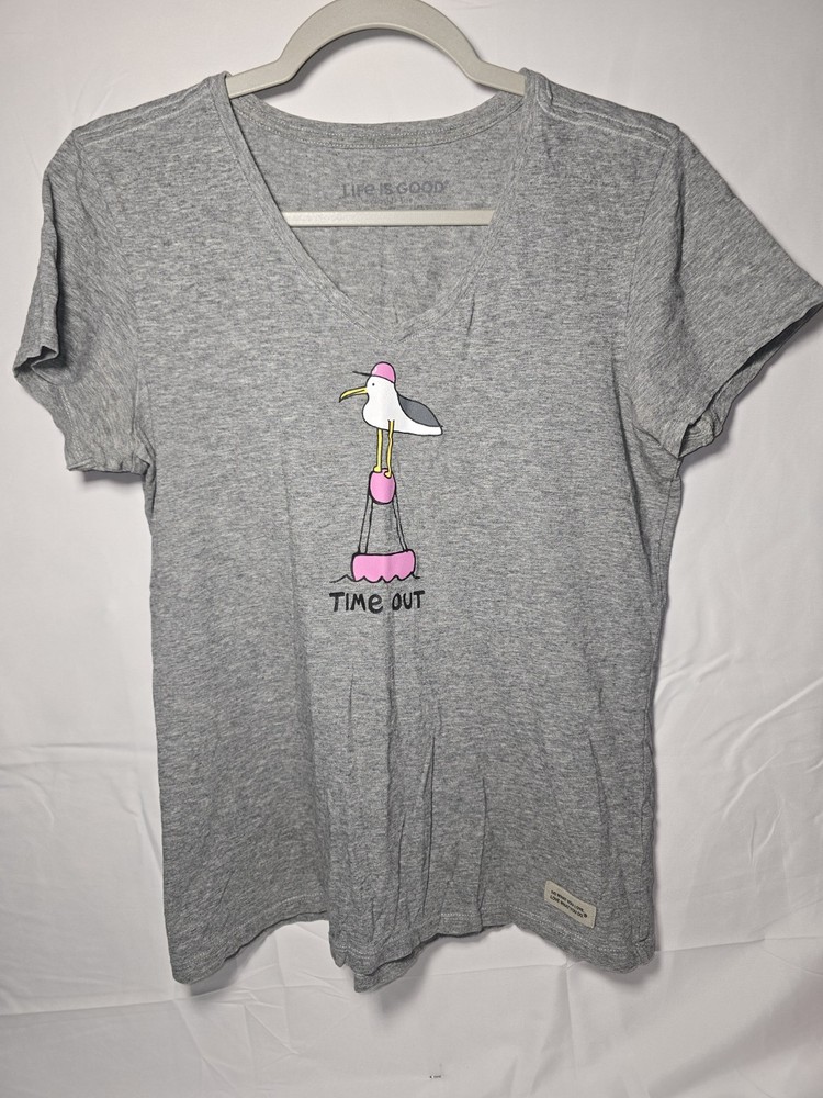 Life Is Good Crusher Lite V-neck T-shirt Women’s Size Small SM S B2 