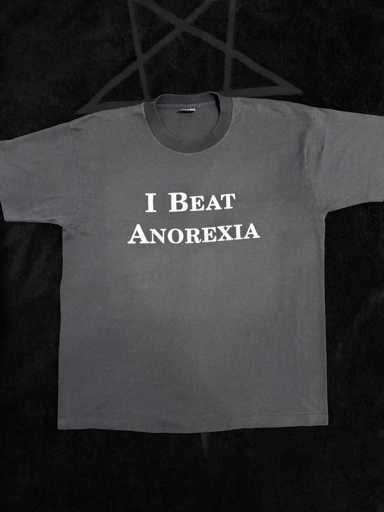 1990s Vintage “I Beat Anorexia” Shirt size XL