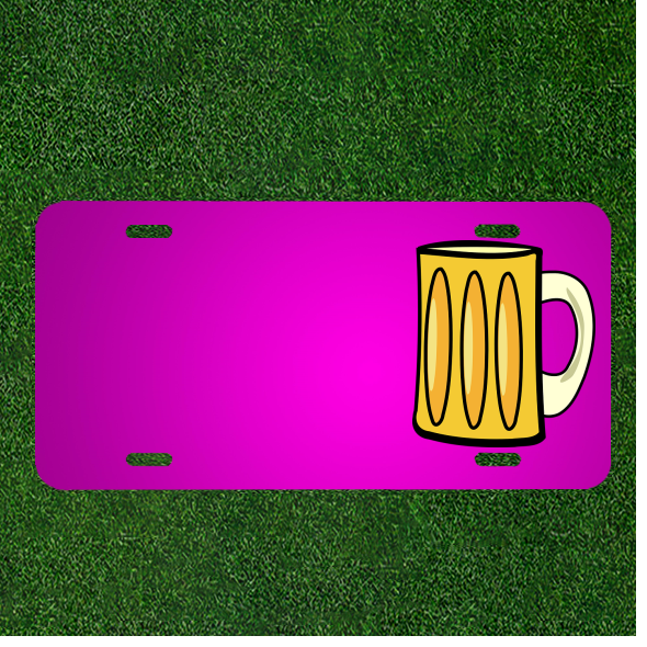 Custom Engraved Car License Plate with Name for Beer Glass