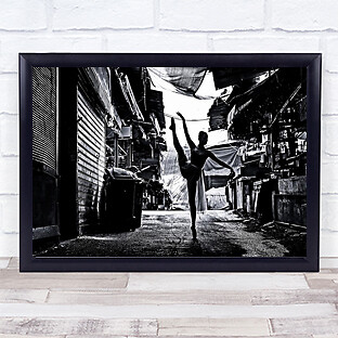Street Performance Alley Ballet Ballerina Balance Gravity Flexible Art Print