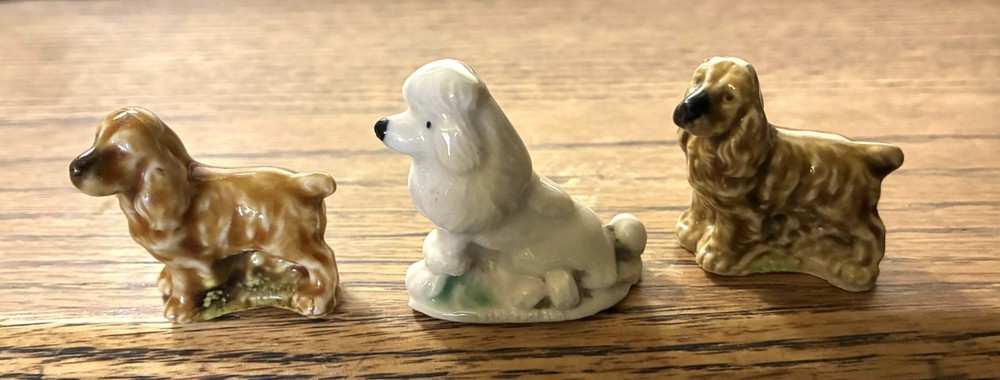 Lot of 3 Vtg Wade England Red Rose Tea Figurines Dogs