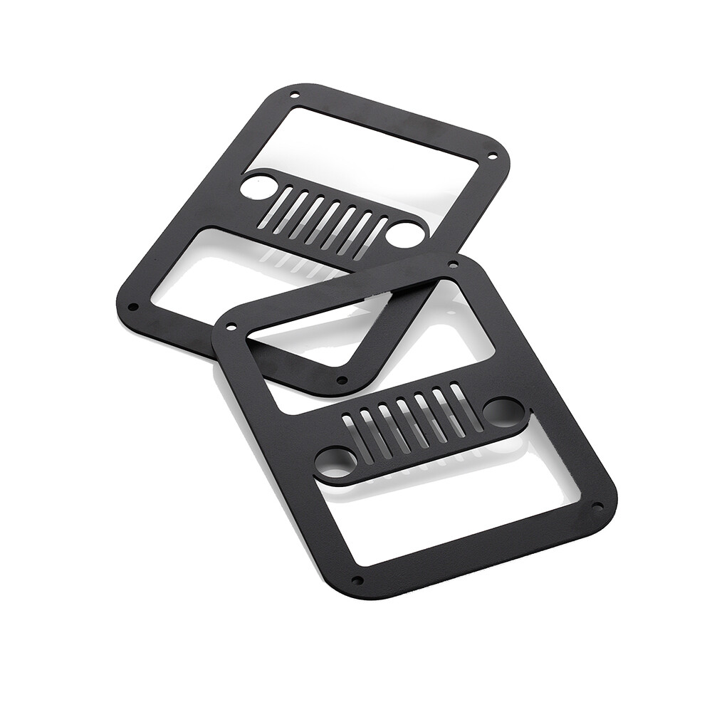 Black Tail Light Cover Guard Protectors for 07-18 Jeep Wrangler JK JKU Rubicon