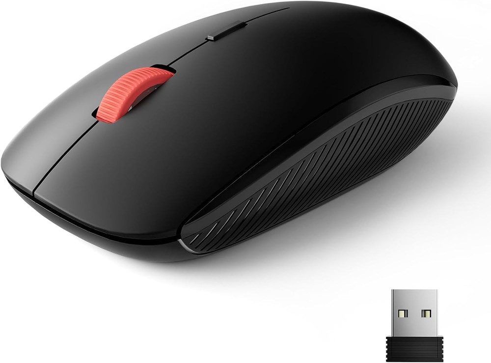 Slim Mini Wireless 2.4G USB Mouse Ergonomic Black Design for Computers and Laptops