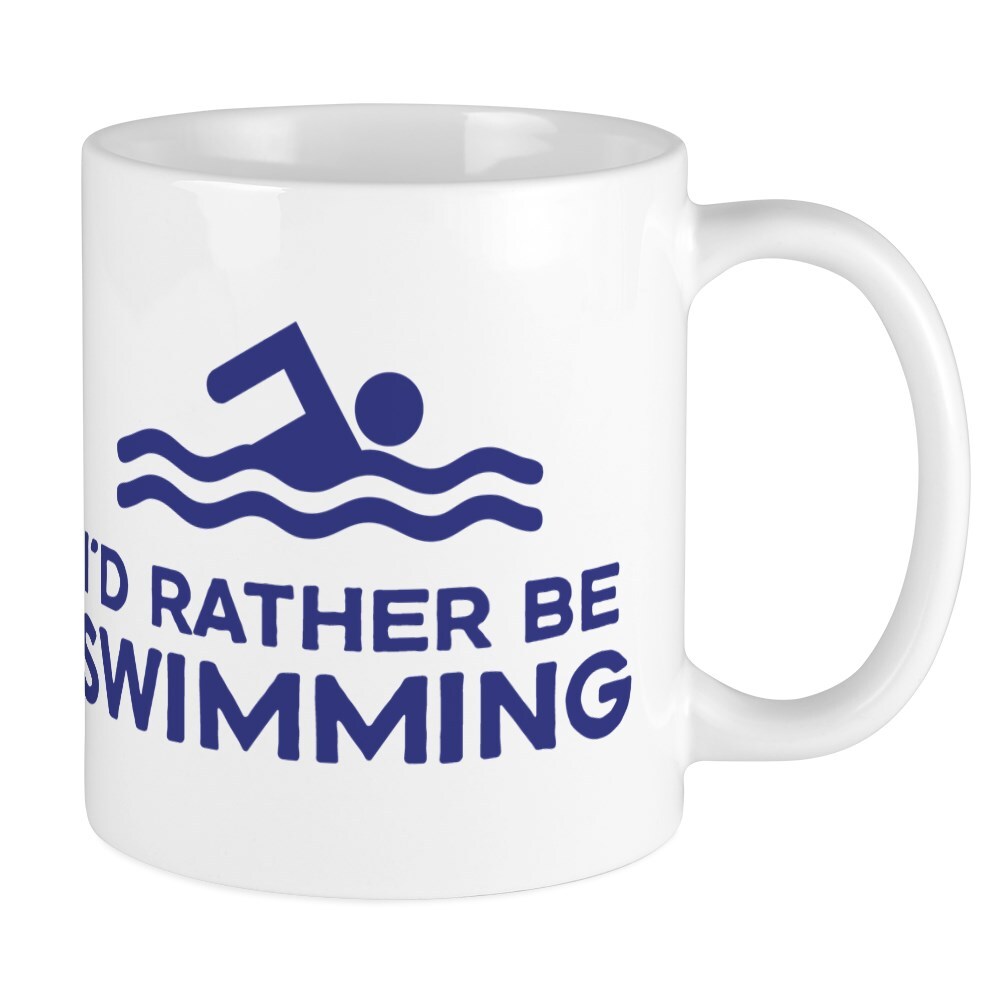 CafePress I'd Rather Be Swimming Mug 11 oz Ceramic Mug (521193439)