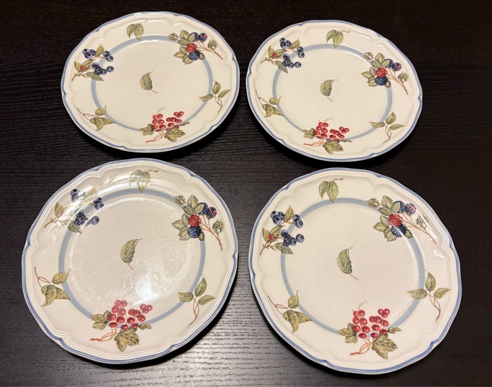 Villeroy & Boch Germany Cottage Country Collection Set of 4 Salad Plates Fruit