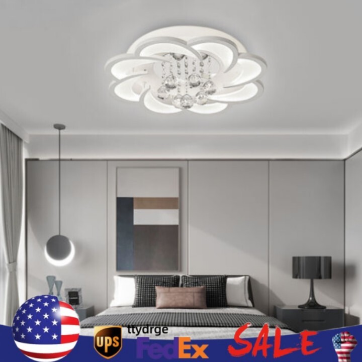 Modern Acrylic LED Crystal Flower Chandelier Ceiling Light Fixture