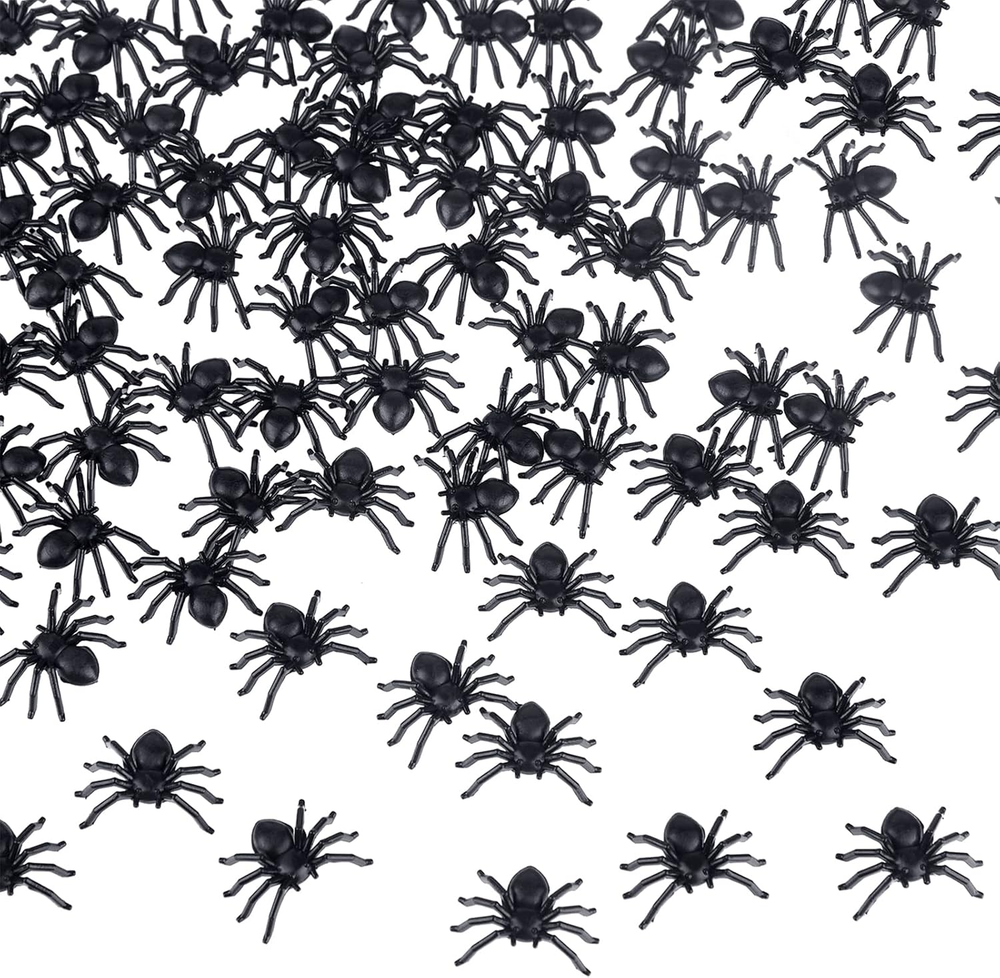 500Pcs Plastic Realistic Spiders Mini Fake Spiders Halloween Party Prank Props f