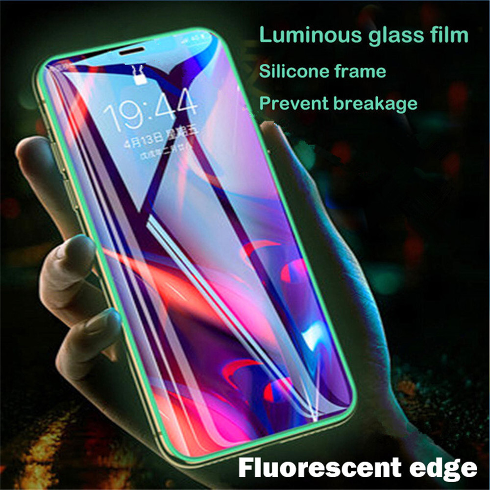 Full Cover Tempered Glass For iPhone 14 Pro 12 11 Pro Max XR SE 7 8 XS Luminous