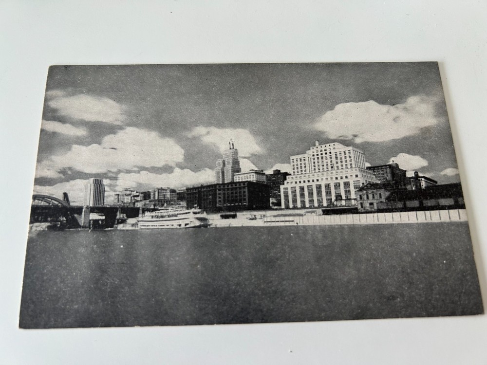 Skyline View of Saint Paul Minnesota MN on the Mississippi River Postcard