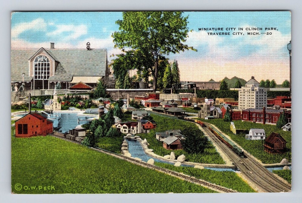 Traverse City MI-Michigan, Miniature City In Clinch Park, Vintage Postcard