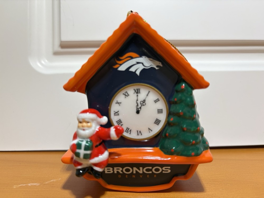 Denver Broncos 2014 Santa Cuckoo Clock Christmas Ornament