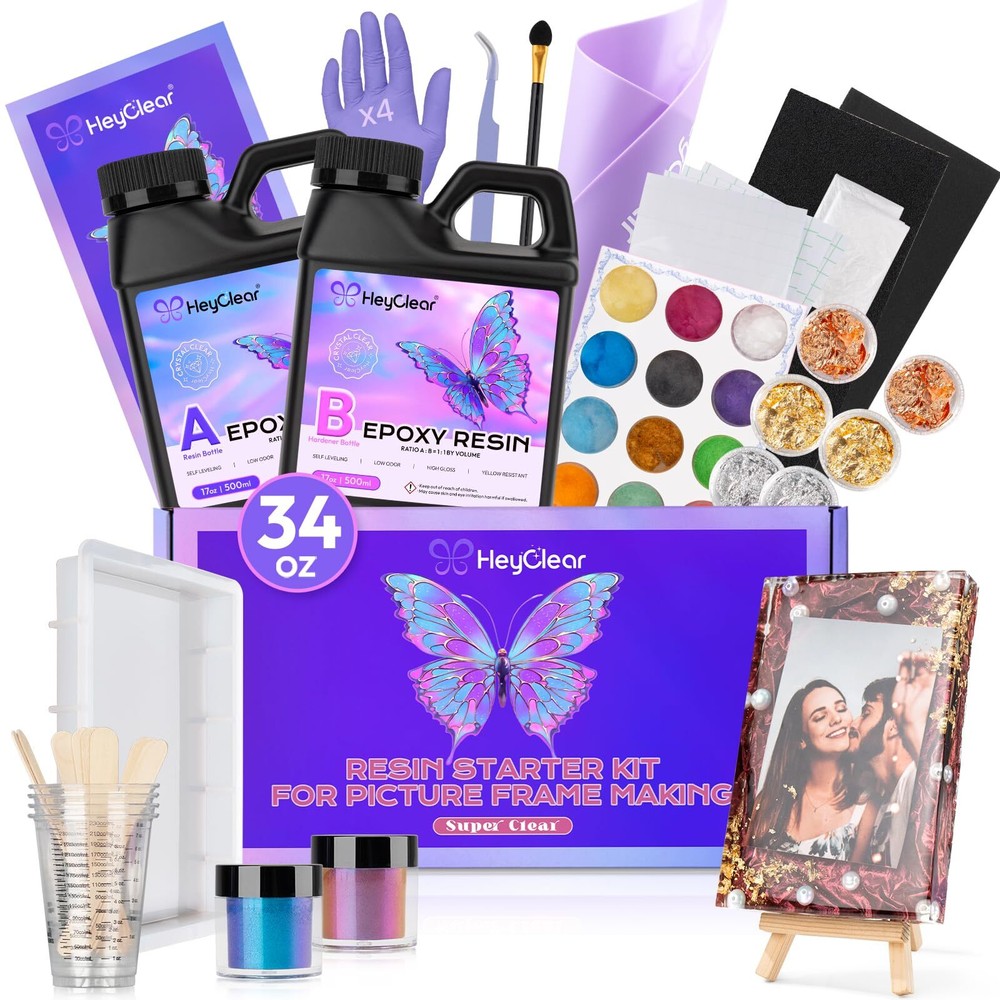 34 oz Epoxy Resin Mold Kit with Clear Casting for Complete Crafting