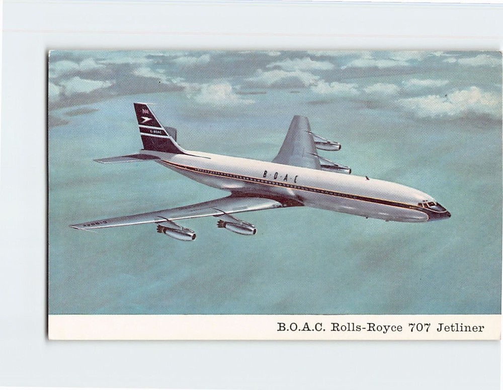 Postcard BOAC Rolls Royce 707 Jetliner