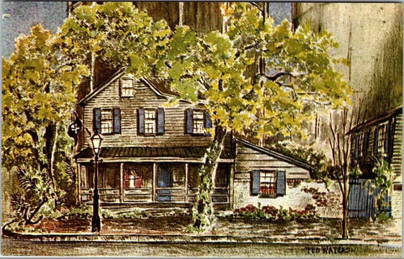Postcard HOUSE SCENE Savannah Georgia GA m/09 AK6418