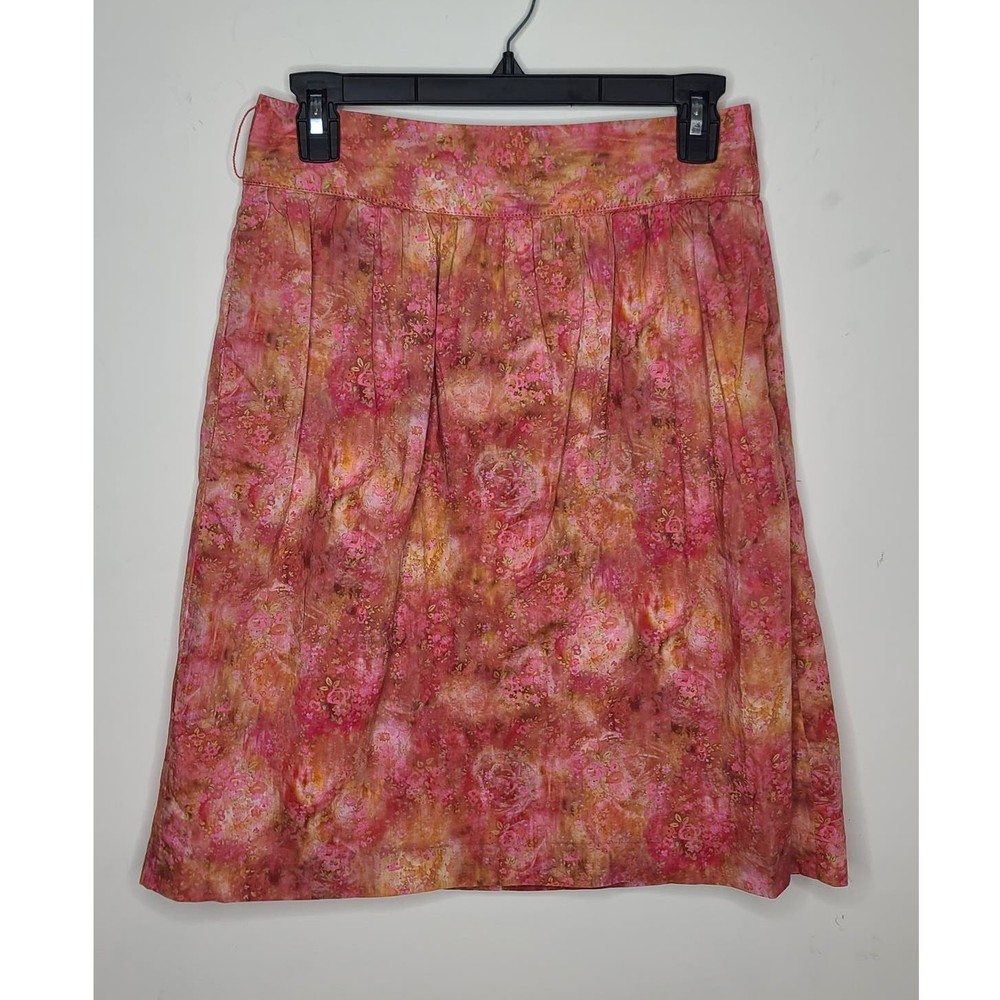 Brooks Brothers Liberty Art Fabrics abstract pink floral skirt with pockets - 2-image