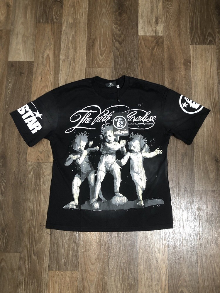 *New* Black Hellstar Graphic T-Shirt with NFC Tag - Size Medium