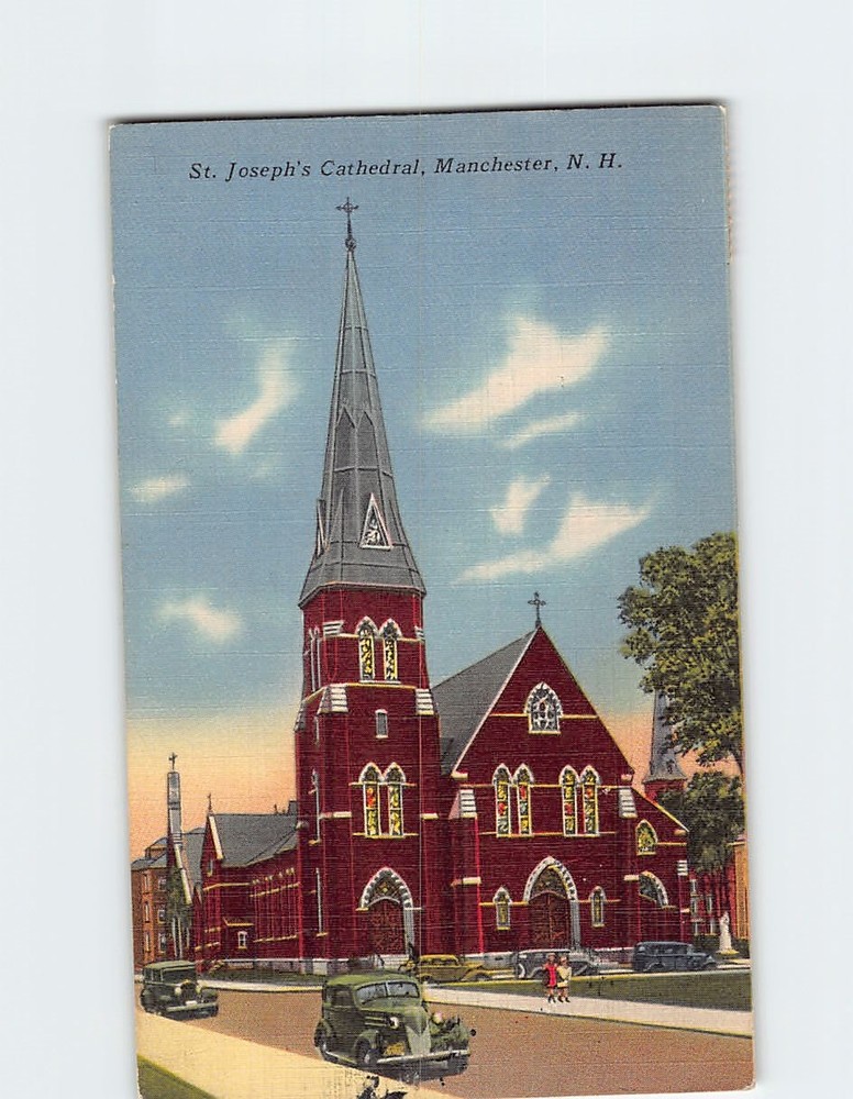 Postcard St. Joseph's Cathedral Manchester New Hampshire USA