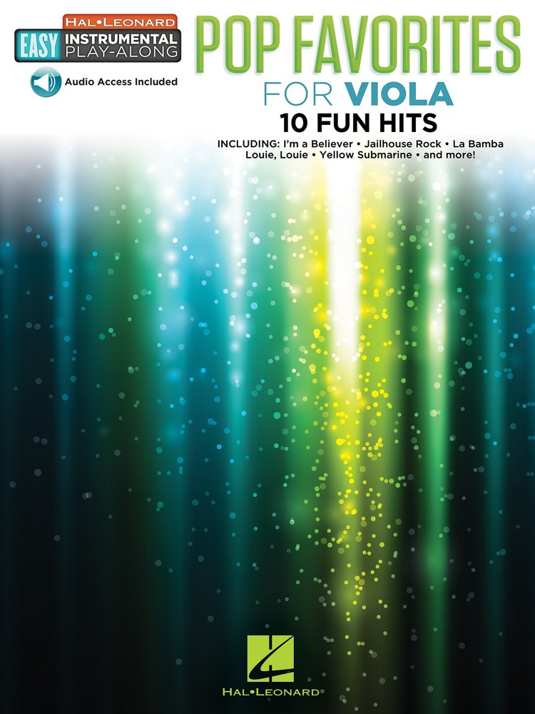 Pop Favorites 10 Fun Hits for Viola Easy Sheet Music Play-Along Song Book Audio