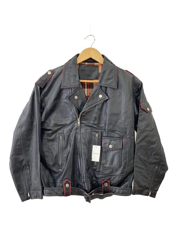 Leather Jacket Blouson/-/Leather/Blk/Plain 3501