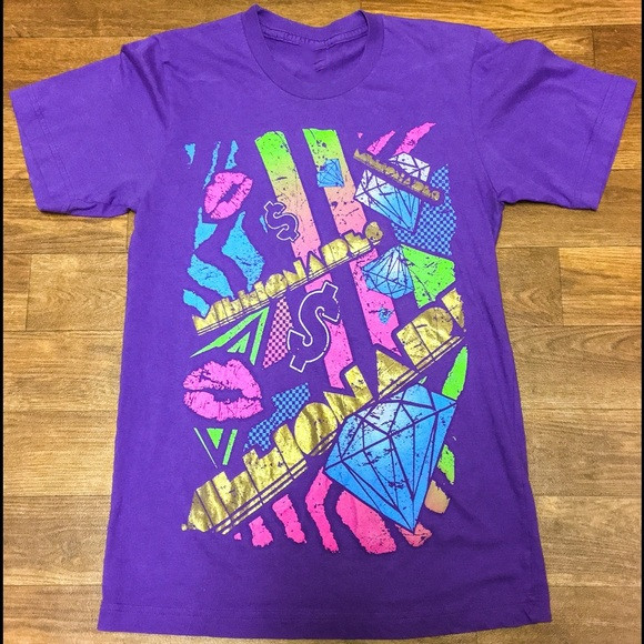Millionaires Band Heavy Cotton Purple T Shirt Full Size S-5XL