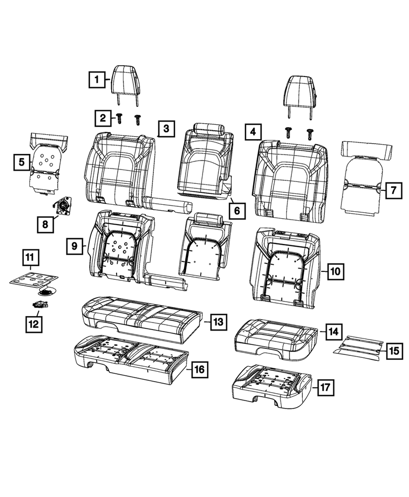 Genuine Mopar Rear Seat Back Cover 7AR59HL1AA
