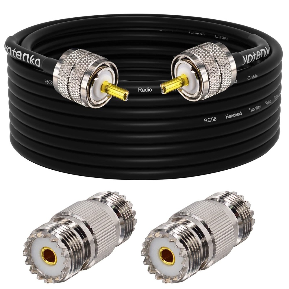 YOTENKO CB Antenna Cable 30ft, PL259 RG58 Coaxial Cable, UHF PL259 Male Coax ...