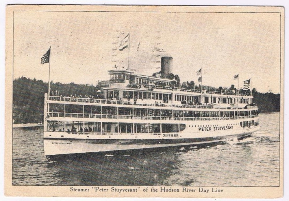 New York Postcard Steamer Hudson River Day Line Peter Stuyvesant 1932