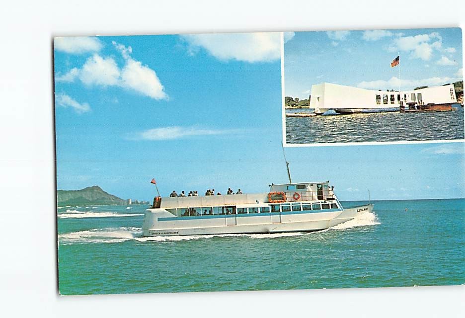 Postcard Machado's Pearl Harbor Cruise Yacht Leilani Hawaii Honolulu Bud Sitts