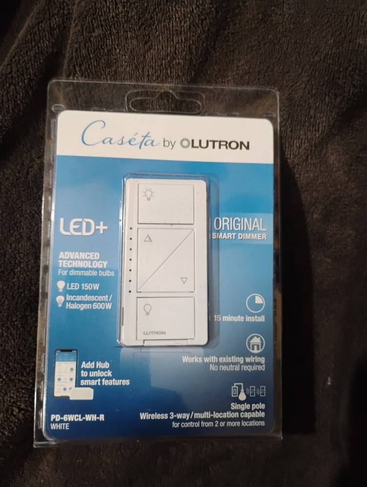 Lutron PD-6WCL-WH-R Lighting Dimmer Switch - White