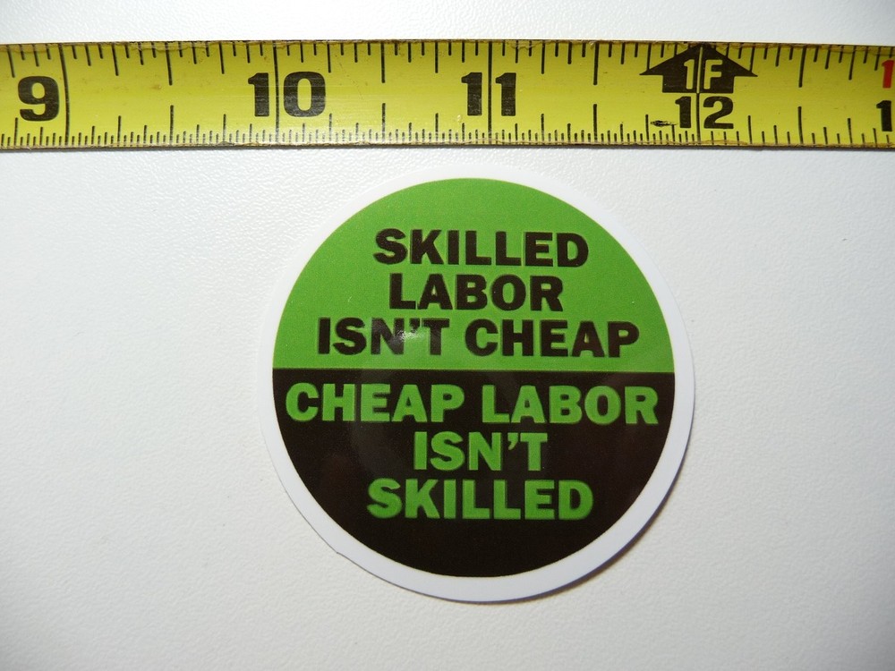 Affordable Skilled Labor Decal Sticker for Hard Hat Pride