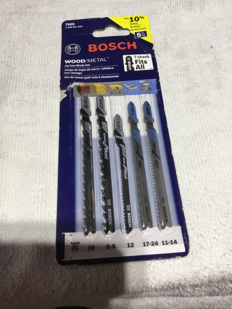 BOSCH T500 T-SHANK JIG SAW BLADE SET OF 5 BRAND NEW BLADES