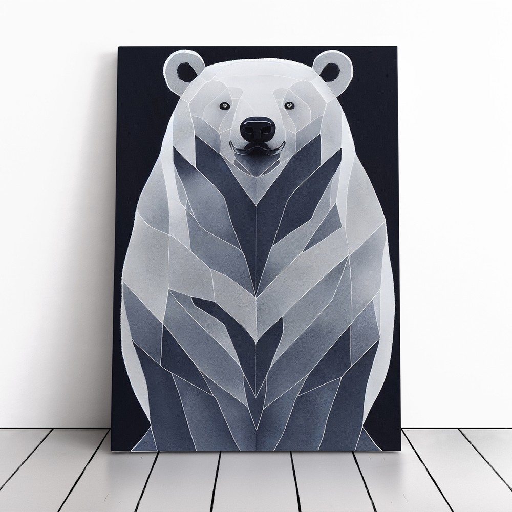 Polar Bear Canvas Wall Art Framed Print for Living Room Decor