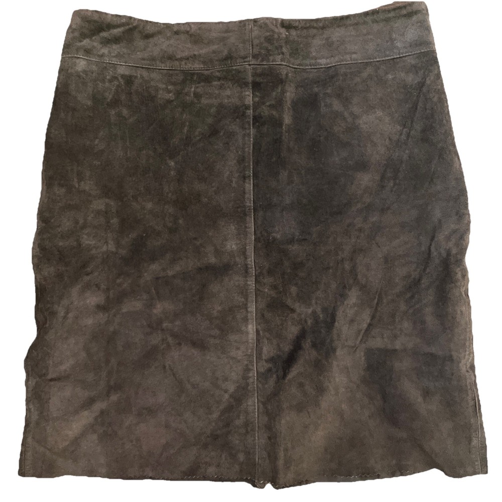 Express Women’s Genuine Leather Brown Mini Skirt Size 11/12