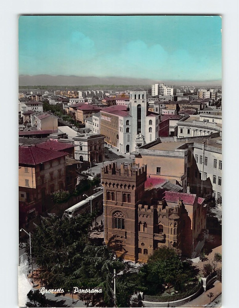 Postcard Aerial View Grosseto Italy