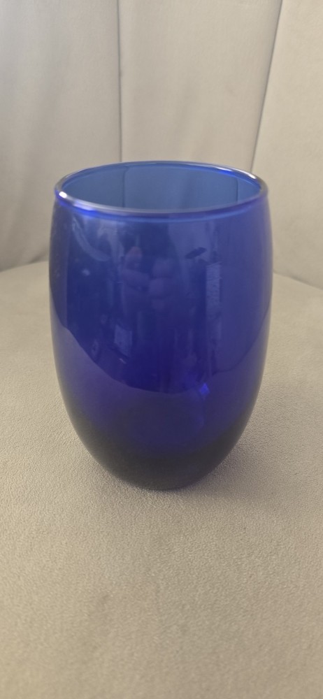 Vintage Cobalt Blue Tumbler Stemless Wine Glass