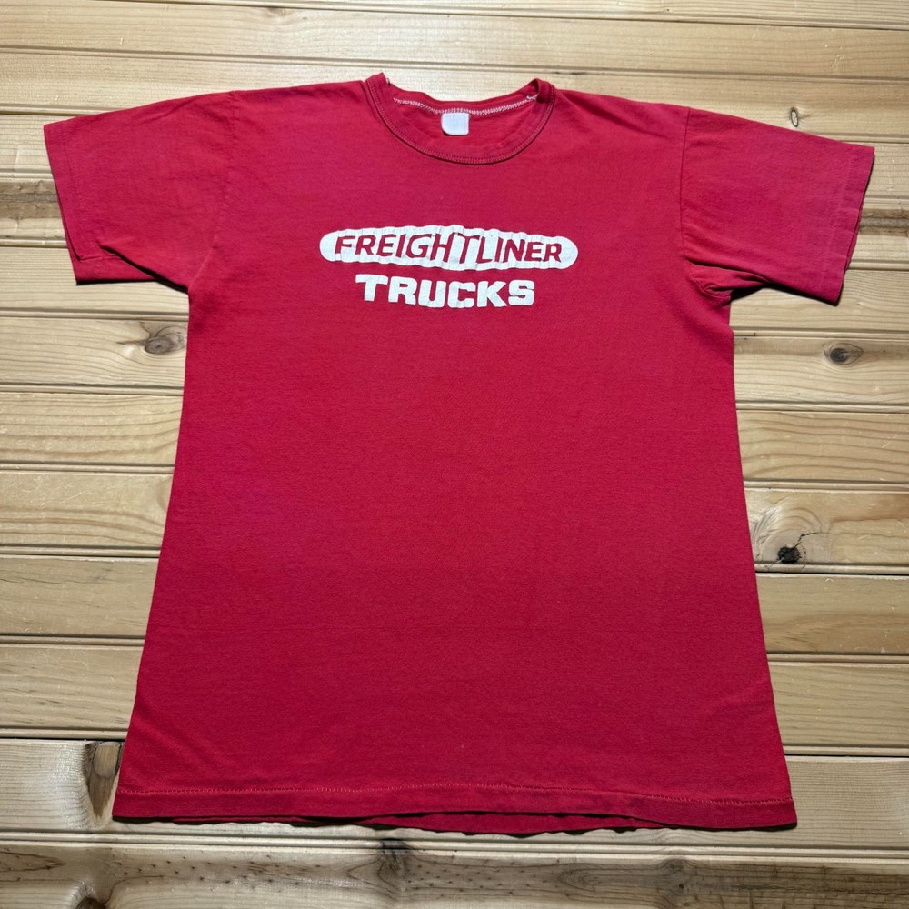 Vintage 70s Freightliner Trucks Commercial Vehicles Graphic Promo T-Shirt Small