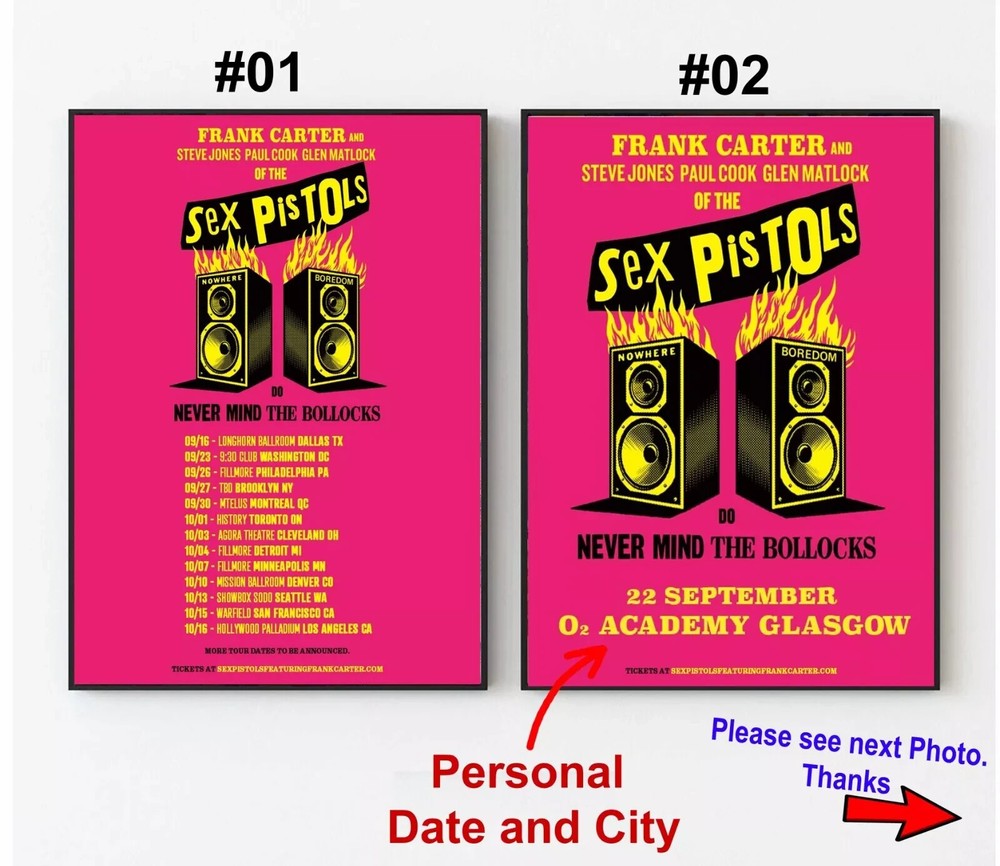 Sex Pistols Never Mind The Bollocks 2025 Tour Poster Wall Art Decor