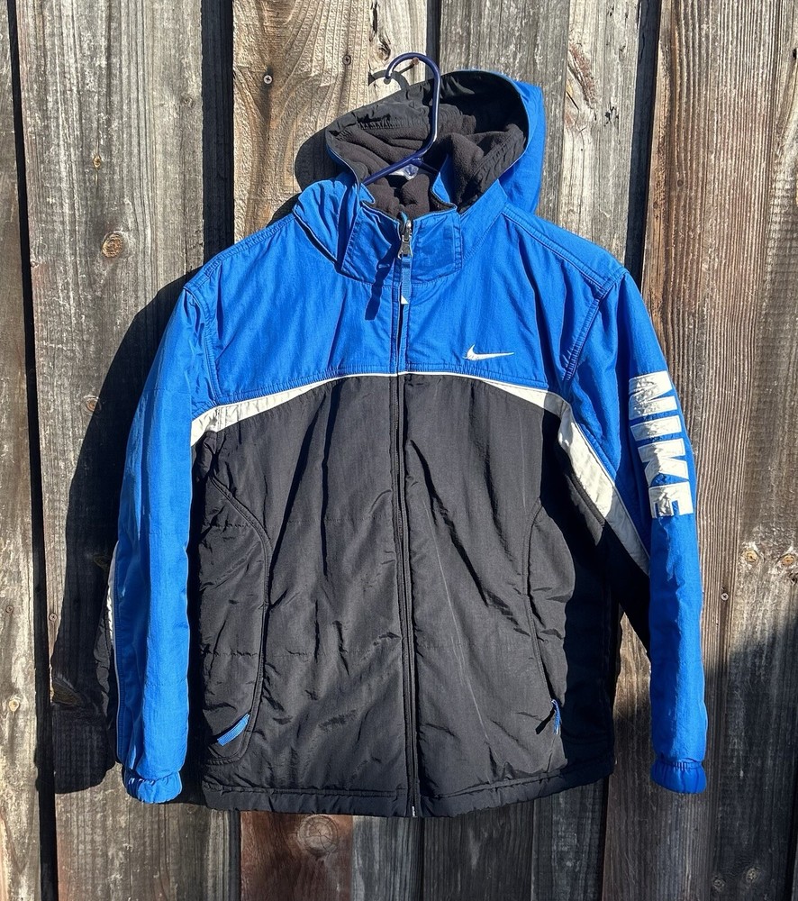 90s Nike Reversible Jacket Small Royal Blue Black Vintage