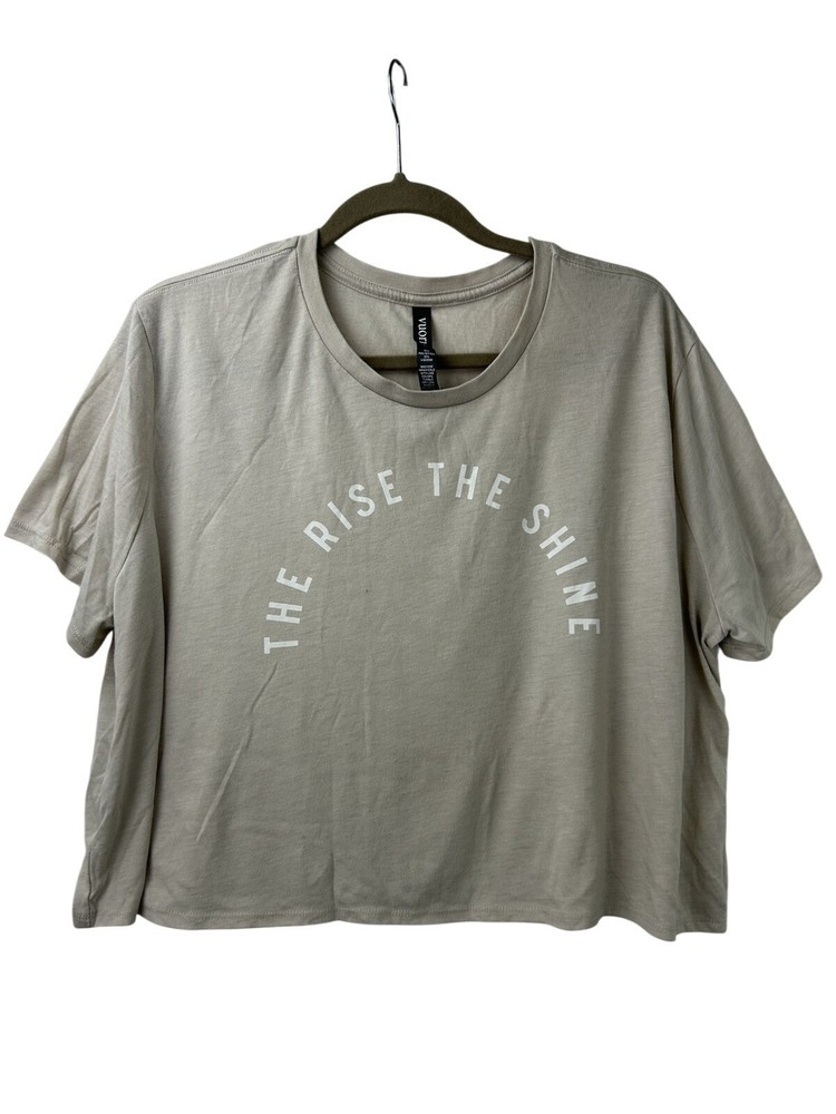 Vuori Women's XL The Rise The Shine Tee T-shirt Beige Crew neck Short Sleeve