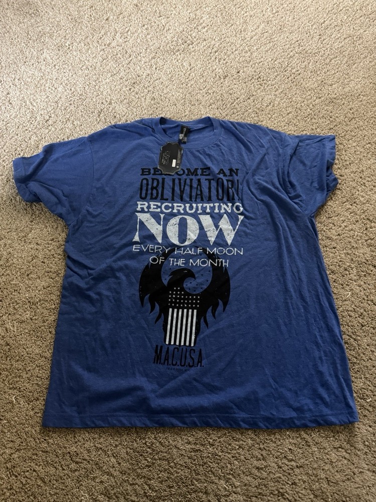 Fantastic Beasts Bioworld T Shirt Men's XL Obliviator Short Sleeve Blue NWT