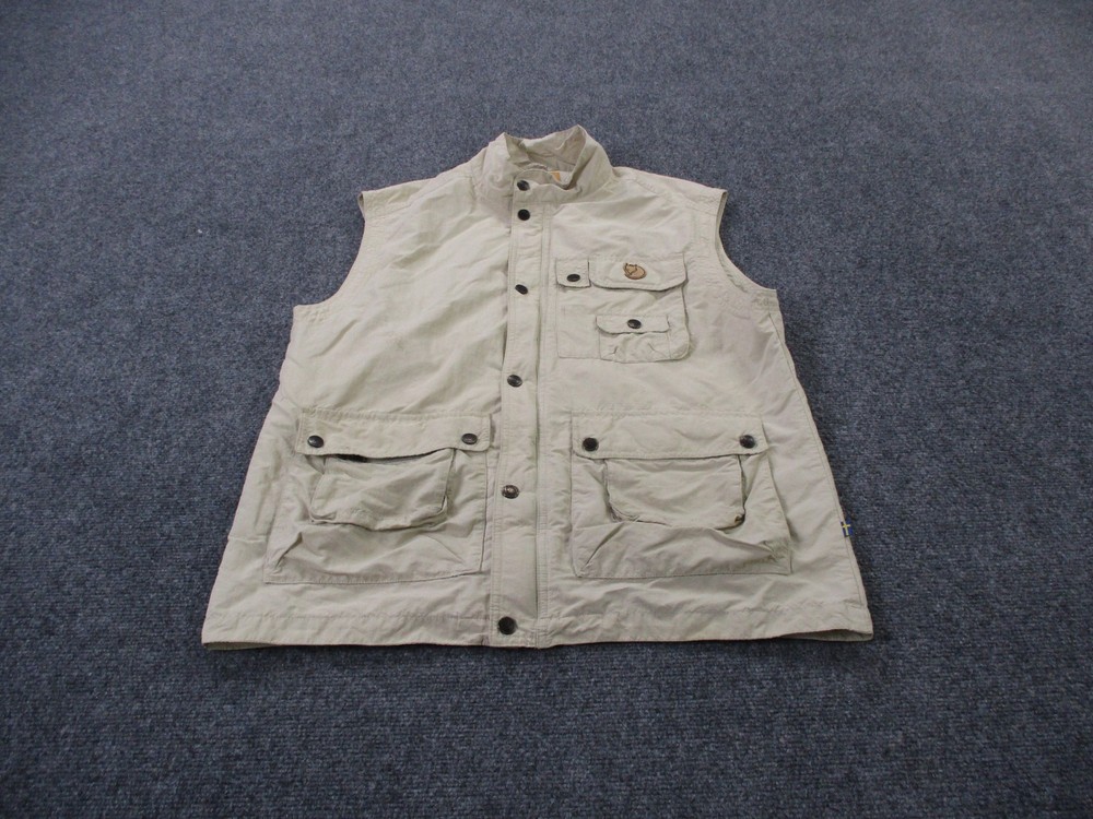 Fjallraven Vest Jacket Mens L Outdoors Hiking Cargo Utility Camping Fishing