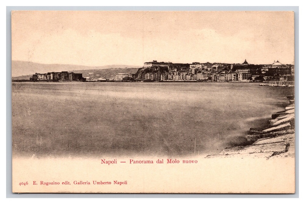 Vintage Early 1900s Panoramic Photo Of The New Wharf Naples Undivided Back RPPC