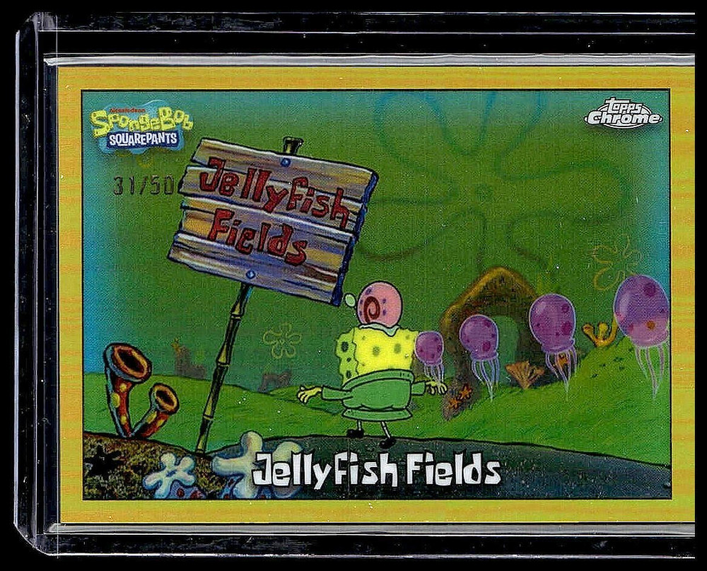2025 Topps Chrome SpongeBob #47 Jellyfish Fields Gold /50