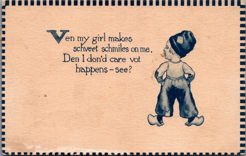 Humorous Dutch Boy Postcard - 